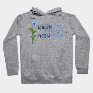 WOW MEOW BLUE FLOWER Hoodie